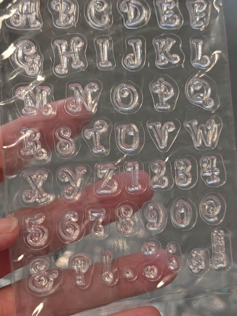 Clear Alphabet & Number Cake Topper Stickers - Transparent Letters and Numbers